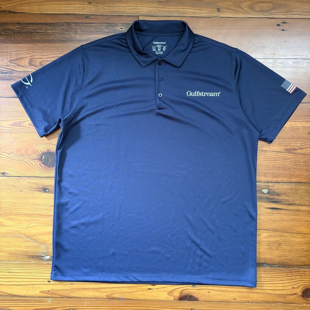 Gulstream Polo Shirt Men's Size XL Aerospace Engineering Blue Polyester